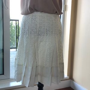 CLUB MONACO Eyelet Fit & Flare Skirt